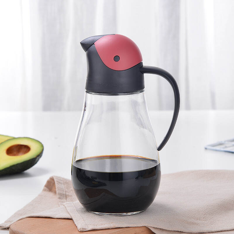 Bình Đựng Dầu Bằng Thủy Tinh Với Nắp Mở Tự Động Lock&Lock 550Ml - 3 Màu (Xanh Lá Cây, Tím, Vàng) - CKO201 image number null